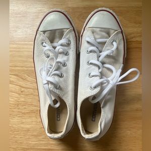 Youth White Converse Sneakers New Laces Size 3